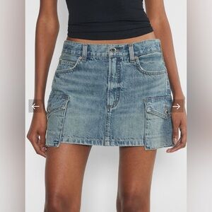 Aritzia Denim Forum The '90s Cargo Mini Denim Skirt